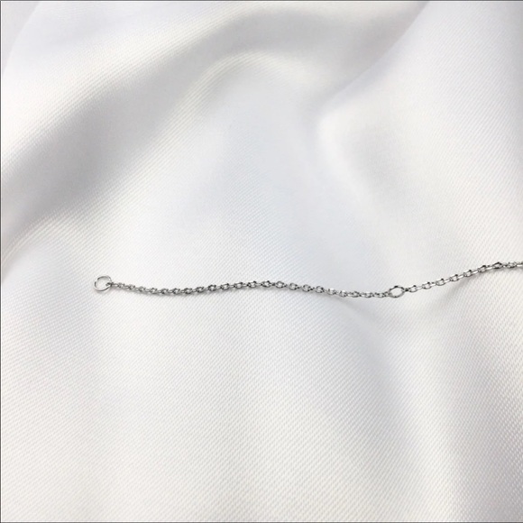 Butterfly Necklace Baguettes and Premium CZ. White Rhodium Plated. - Picture 3 of 4